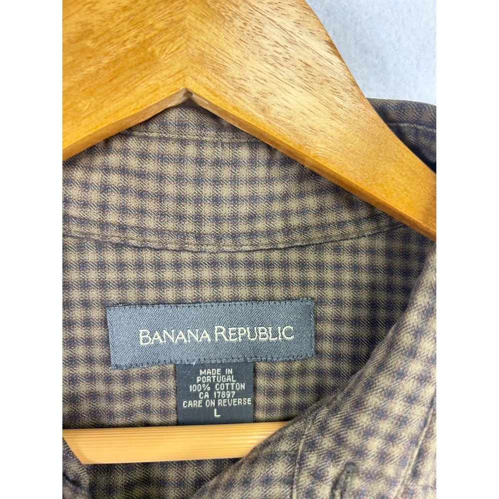 Banana Republic‎ Mens Plaid Button Down Long Sleeve Shirt Size L